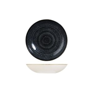 Studio Prints Homespun Charcoal Grey Round Coupe Bowl