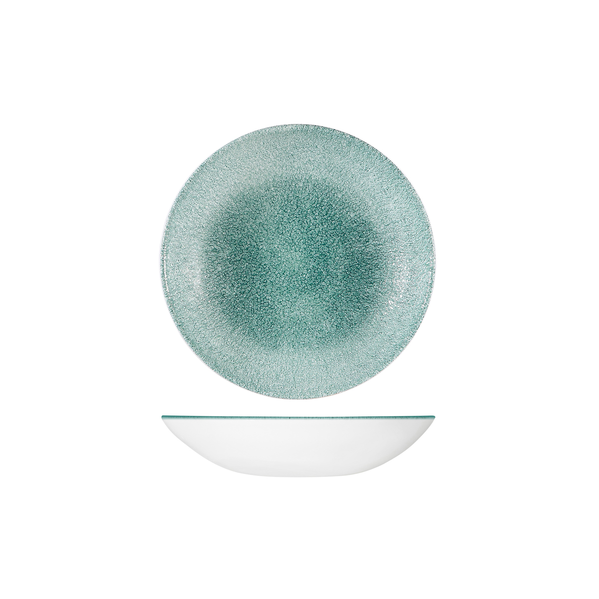 Studio Prints Raku Jade Green Round Coupe Bowl