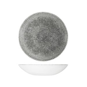 Studio Prints Raku Quartz Black Round Coupe Bowl