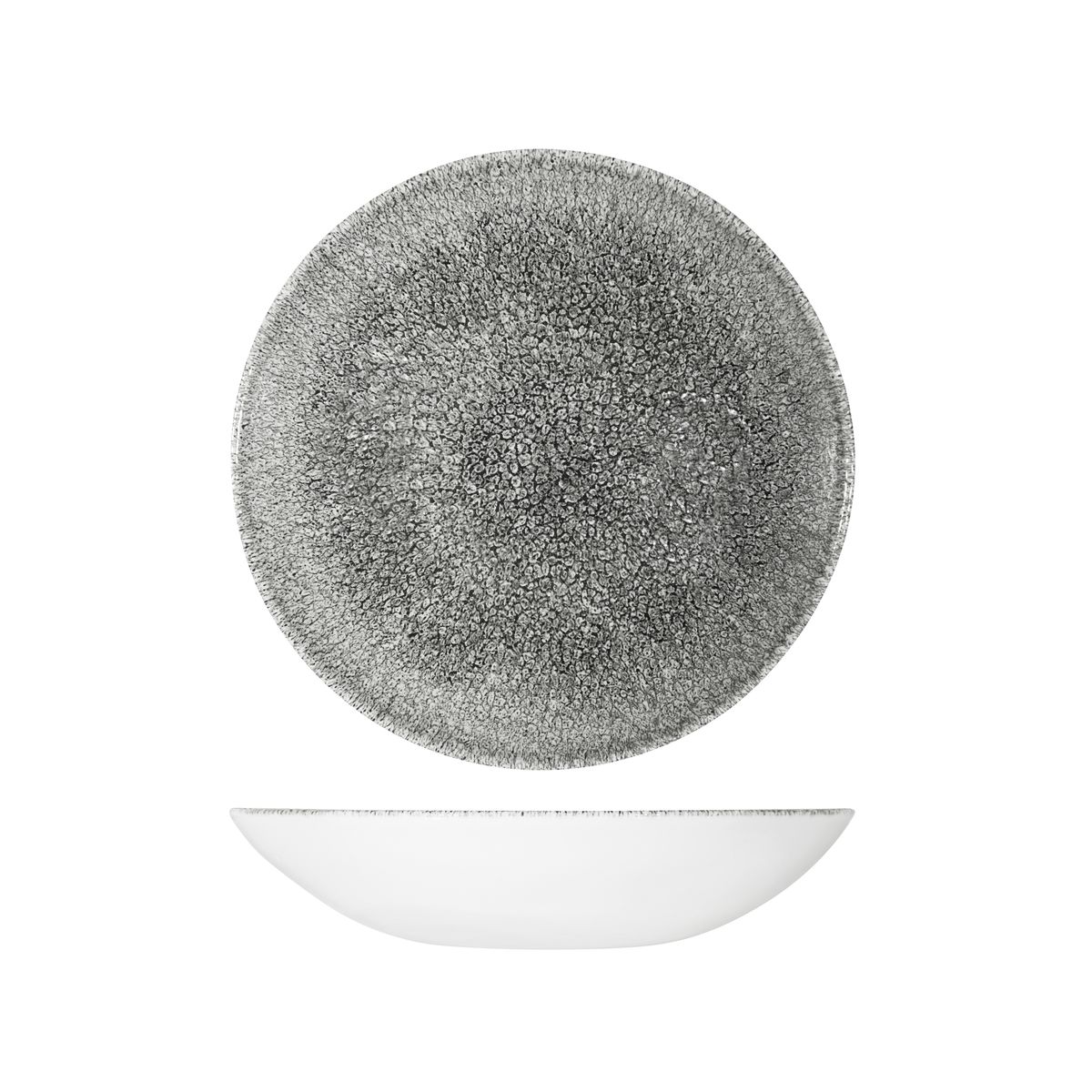 Studio Prints Raku Quartz Black Round Coupe Bowl