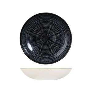 Studio Prints Homespun Charcoal Grey Round Coupe Bowl
