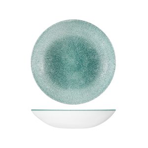 Studio Prints Raku Jade Green Round Coupe Bowl