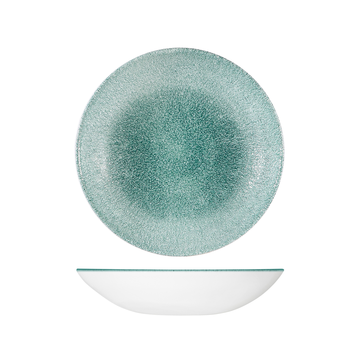 Studio Prints Raku Jade Green Round Coupe Bowl