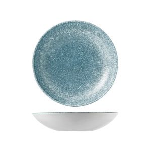 Studio Prints Raku Topaz Blue Round Coupe Bowl