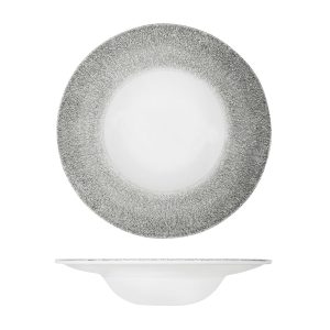Studio Prints Raku Quartz Black Round Bowl - Wide Rim