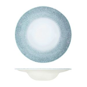Studio Prints Raku Topaz Blue Round Bowl - Wide Rim