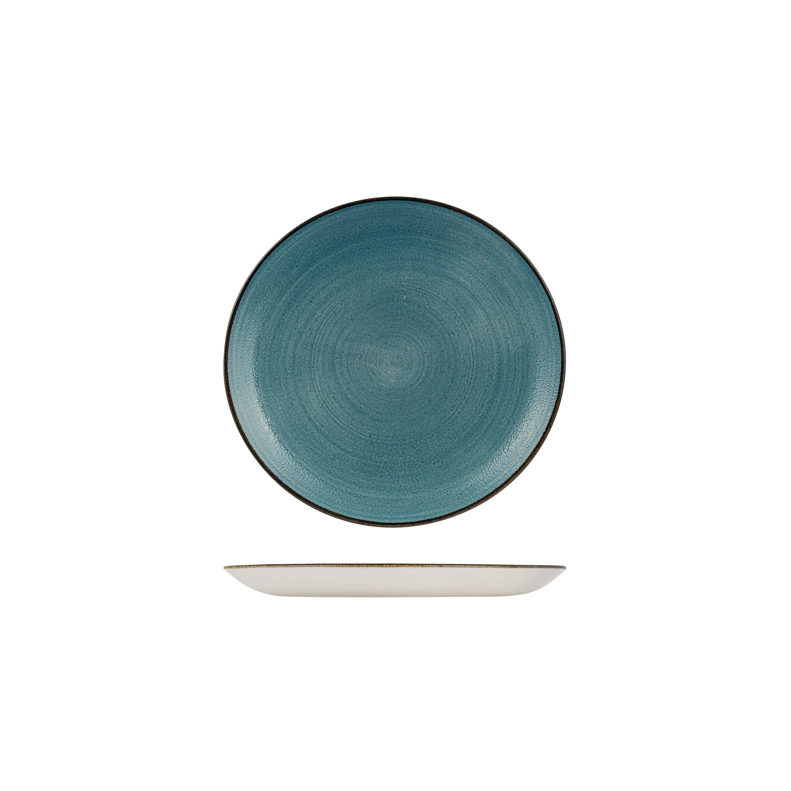 Stonecast by Churchill Stonecast Raw Teal Round Coupe Plate