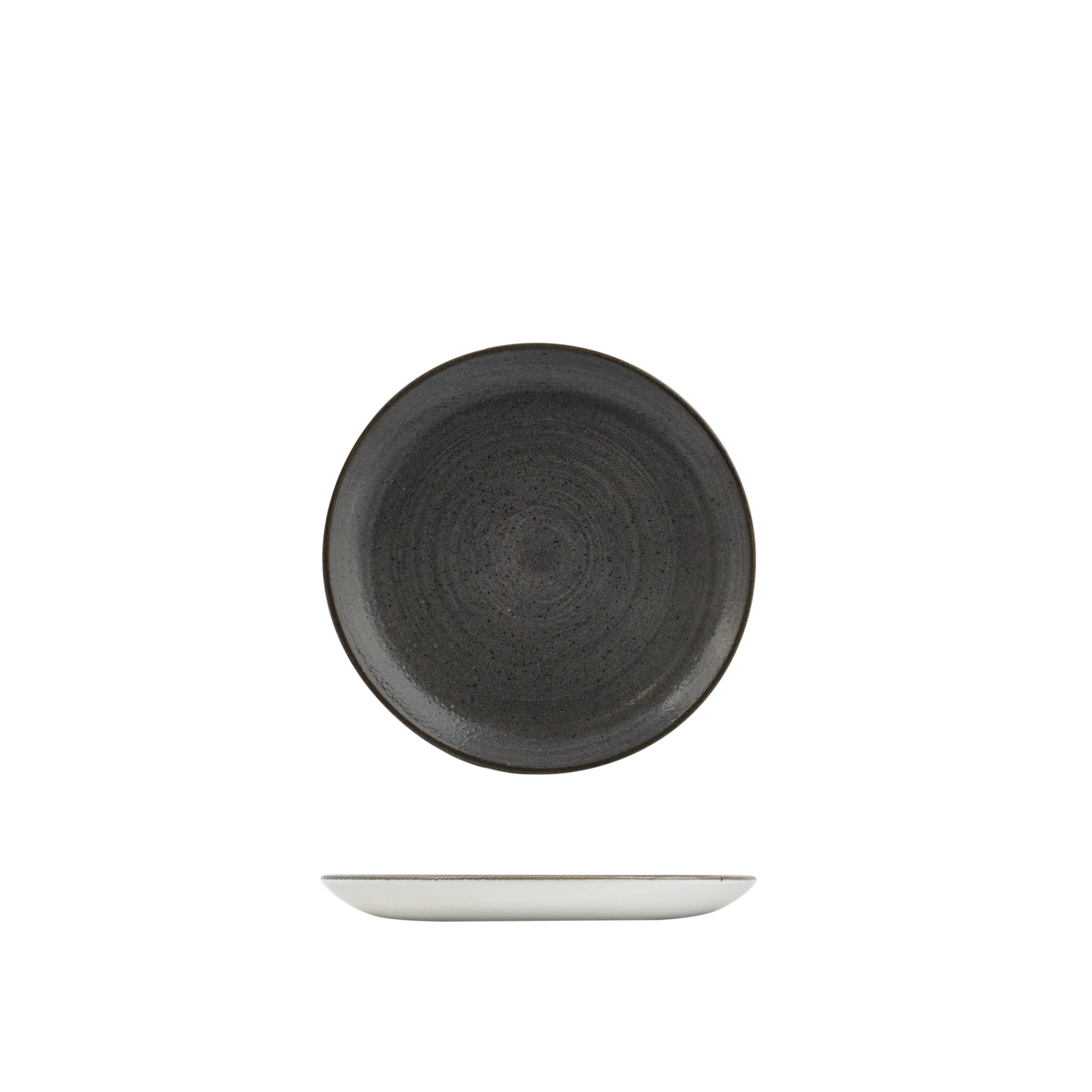 Stonecast by Churchill Stonecast Raw Black Round Coupe Plate