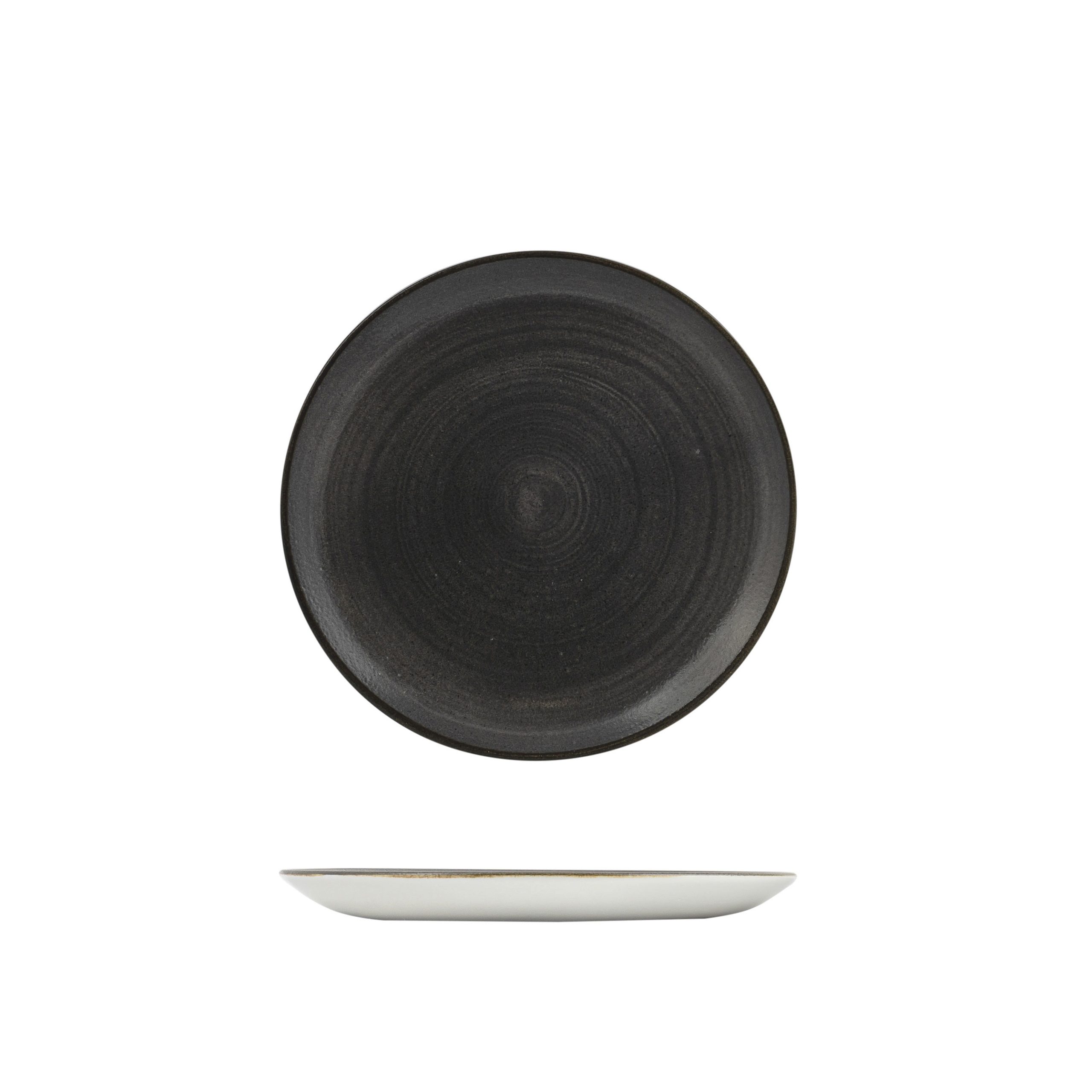 Stonecast by Churchill Stonecast Raw Black Round Coupe Plate