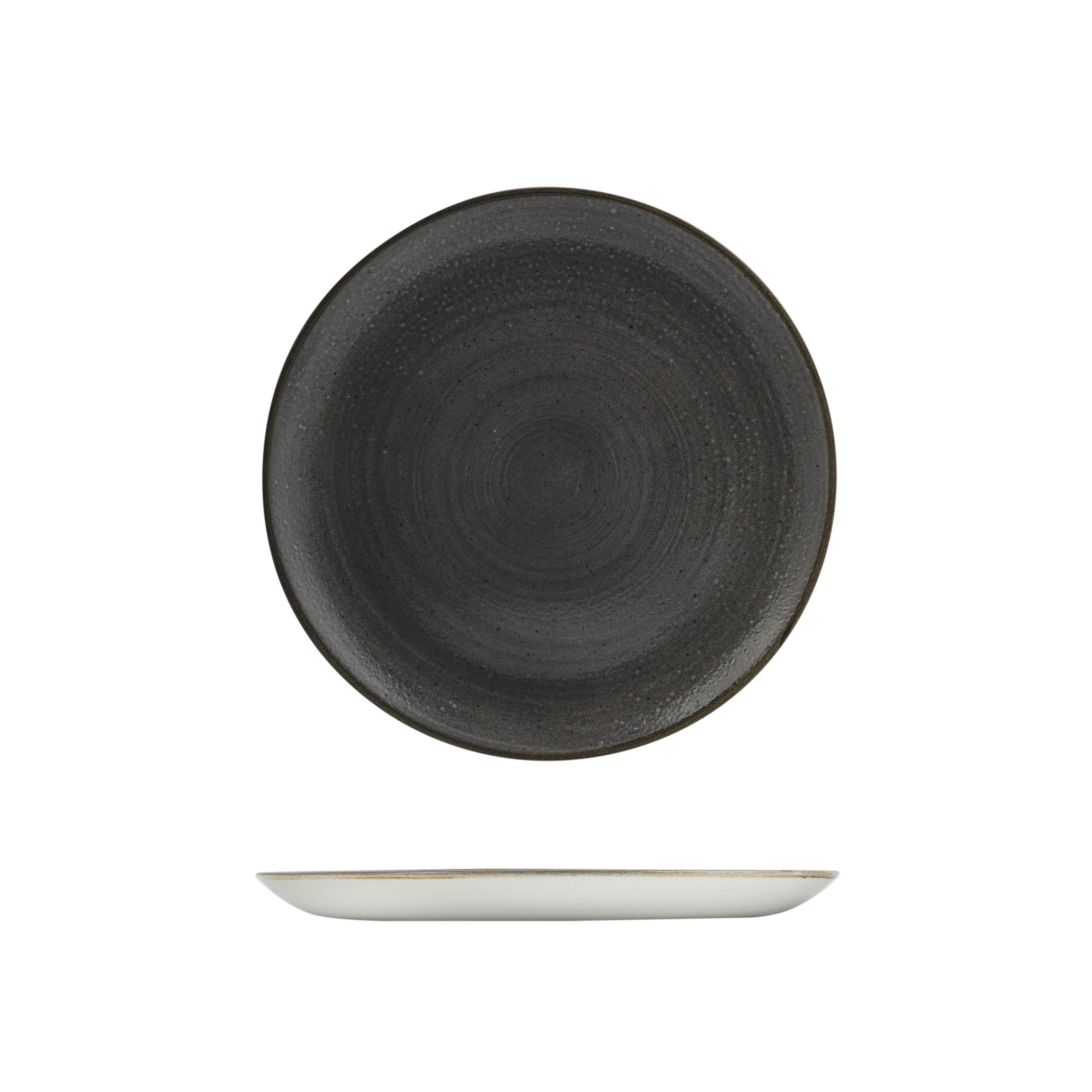 Stonecast by Churchill Stonecast Raw Black Round Coupe Plate