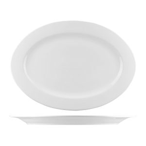 Australian Fine China Bistro Oval Plate - Wide Rim