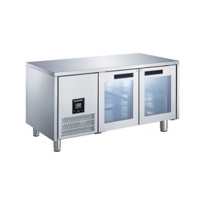 2 Door Slimline Fridge 660 Deep Glass Doors