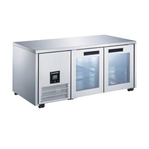 2 Door Fridge 760mm Deep Glass Doors