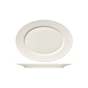 Purity Oval Platter with Rim Relief 330x244mm
