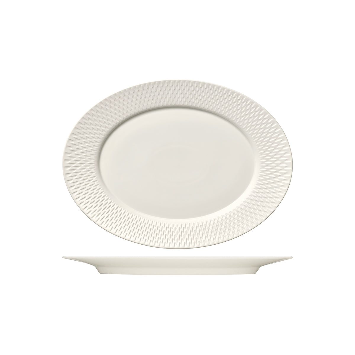 Purity Oval Platter with Rim Relief 330x244mm