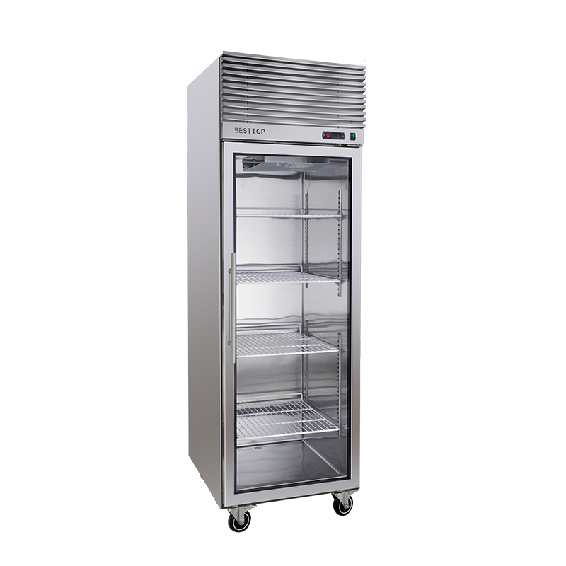BESTTOP Single Glass Door Upright Fridge