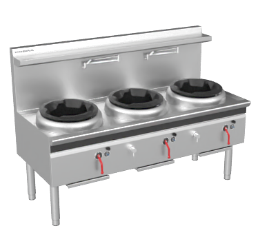 Cobra CW3H-CCC - 1800mm Gas Waterless Wok with 3 Chimney burners