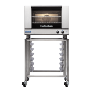 Turbofan E27M2 - Full Size Tray Manual Electric Convection Oven on a Stainless Steel Stand