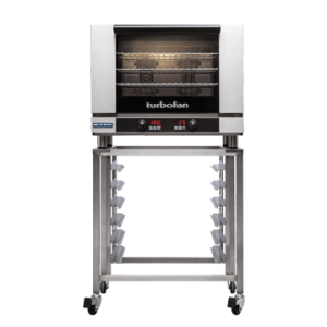 Turbofan E28D4 - Full Size Tray Digital Electric Convection Oven on a Stainless Steel Stand