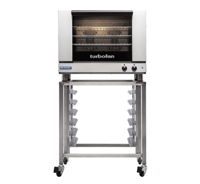 Turbofan E28M4 and SK2731 Stand - Full Size Tray Manual / Electric Convection Oven on a Stainless Steel Stand