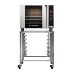 Turbofan E31D4 and SK2731 Stand -Full Size Tray Digital Electric Convection Oven on a Stainless Steel Stand