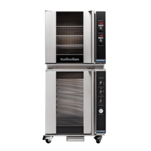 Turbofan E32D4/P8M - Full Size Tray Digital Electric Convection Oven on an 8 Tray Manual Electric Prover / Holding Cabinet