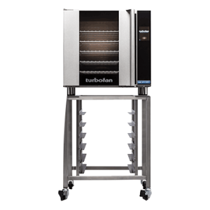 Turbofan E32T4/2 - 2 x E32T4 Full Size Tray Touch Screen Convection Ovens Double Stacked with adjustable base feet