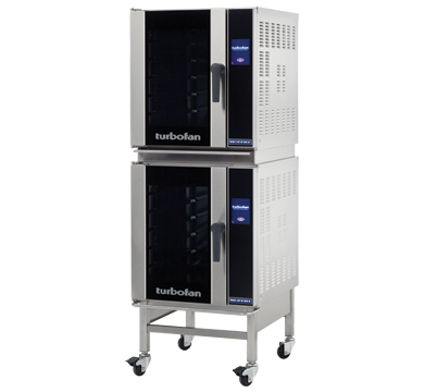 Turbofan E33T5/2C - Full Size Tray Touch Screen Electric Convection Oven Double Stacked With Castor Base Stand