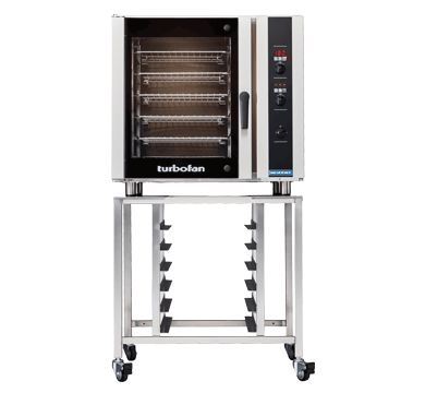 Turbofan E35D6-30 and SK35 - Full Size Digital / Electric Convection Oven on a Stainless Steel Stand