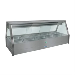 Roband Straight Glass Refrigerated Display Bar - Piped and Foamed only (no motor), 10 pans
