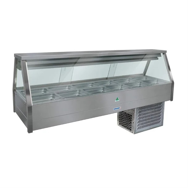 Roband Straight Glass Refrigerated Display Bar, 12 pans