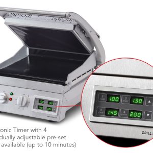 Roband Grill Station Electronic Timer, 6 slice, smooth plates, 9.6 Amp