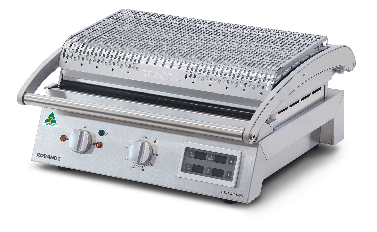 Roband Grill Station Electronic Timer, 8 slice, smooth plates, 13 Amp