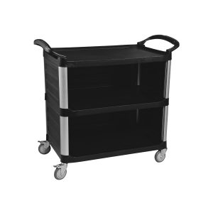 Service Trolley 3 Tier Enclosed Black 980x530x930mm