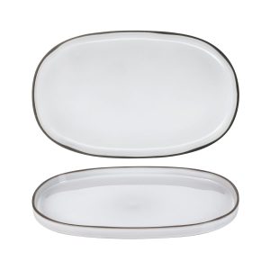 Caractere White Cumulus Oval Plate 355x218mm