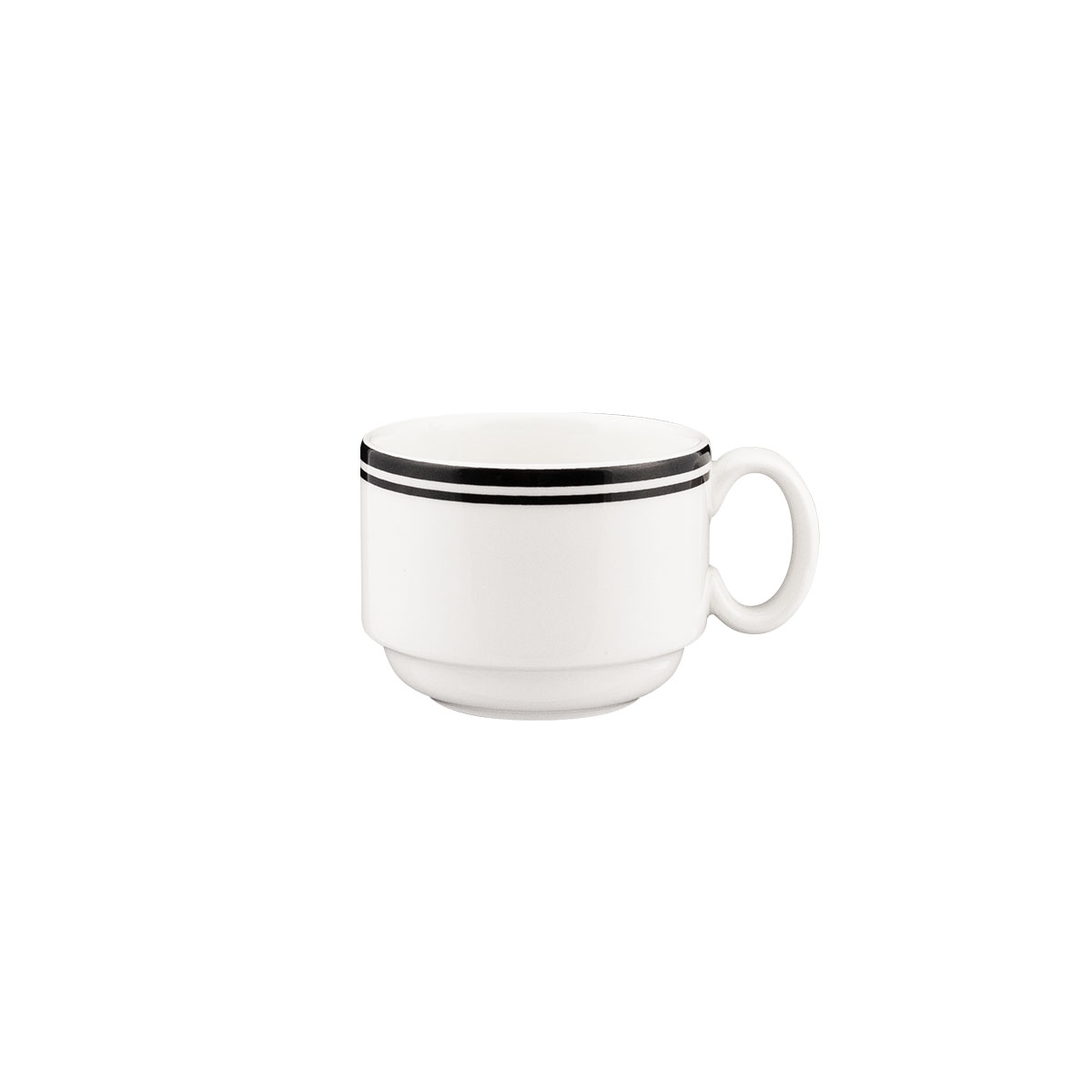 Australian Fine China Flinders Healthcare Cru Black Line Stackable Ableware Cup