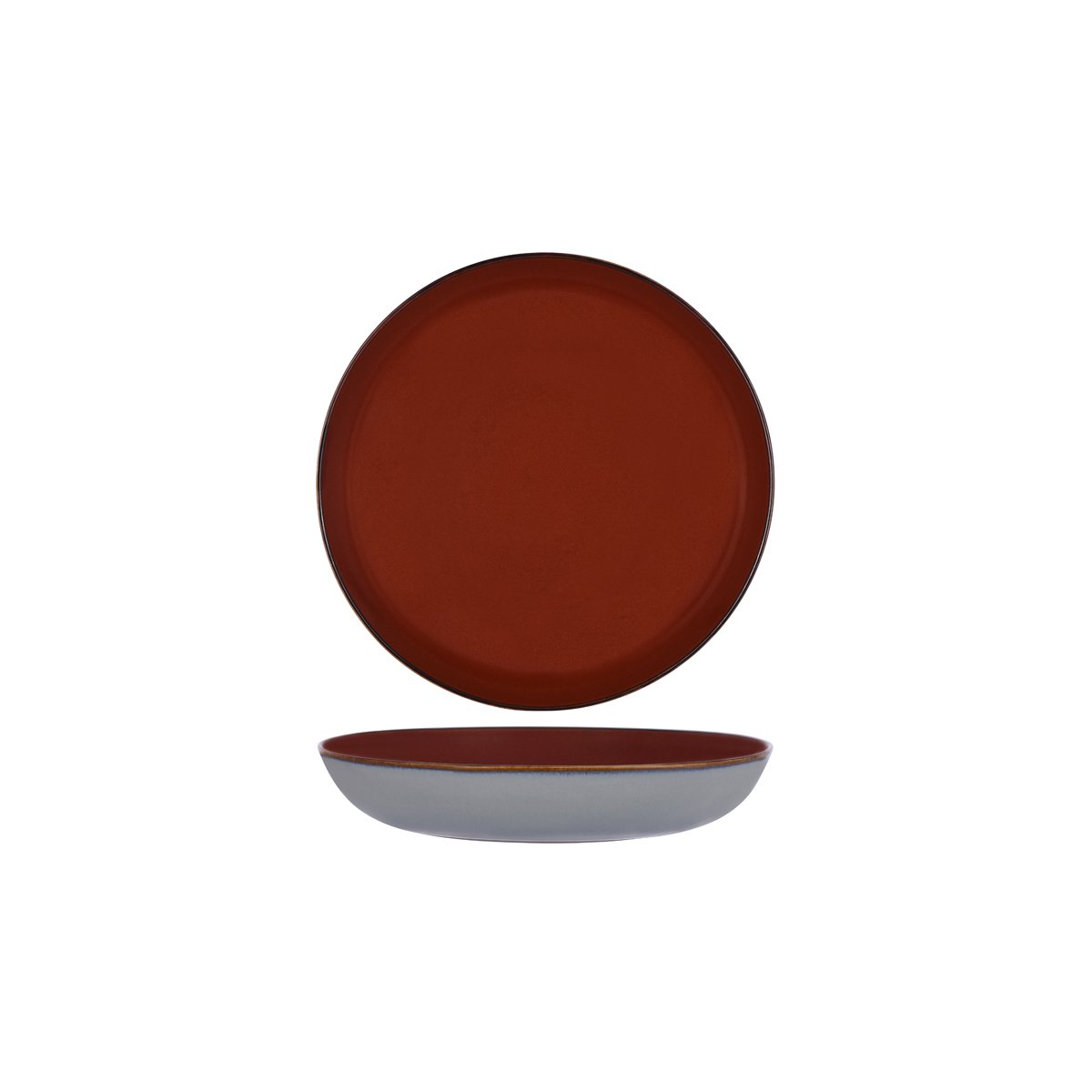 Serax Terres De Reves Rust Smoke Blue Exterior Round Pasta Plate 235mm