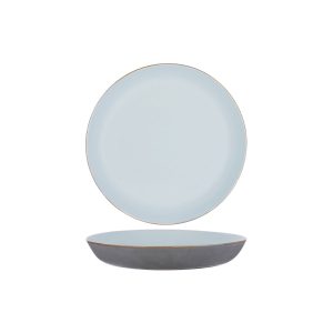 Serax Terres De Reves Light Blue Smokey Blue Exterior Round Pasta Plate 235mm