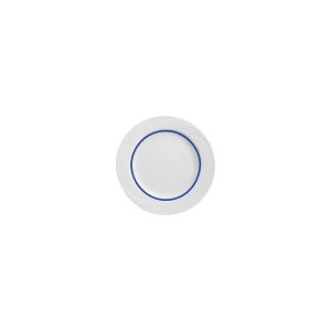 Donna Senior Decor Round Flat Rim Plate with Dark Blue Narrow Band 160mm