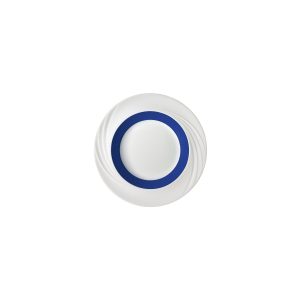 Donna Senior Decor Round Deep Plate with Dark Blue Wide Band 230mm