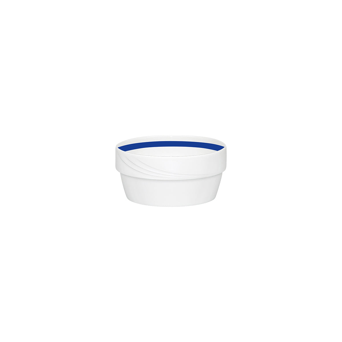 Donna Senior Decor Stackable Round Soup Bowl with Dark Blue Band 125x59mm / 470ml
