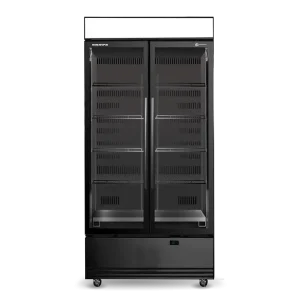 SKB900N-AC 2 Glass Door Display or Storage Fridge, Lit Sign