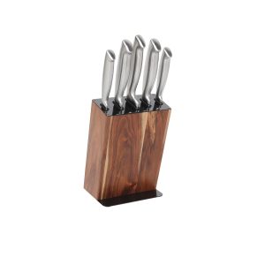 Acacia Black 6pc Knife Block Set