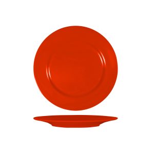 Red Round Plate with Flat Rim 254mm