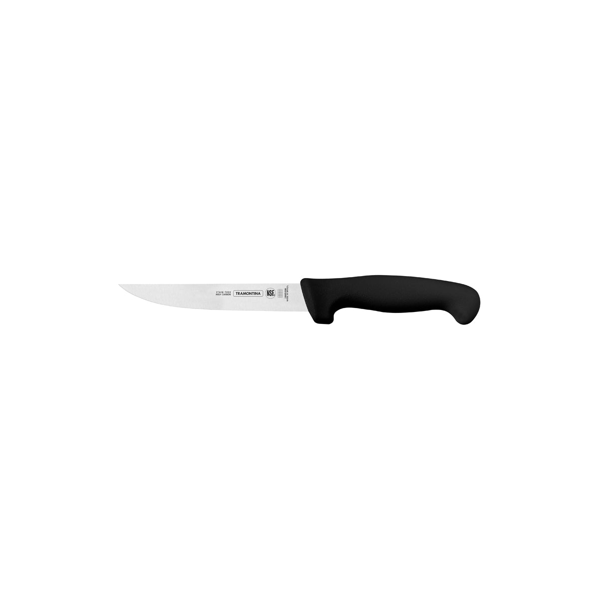 Professional Master Black Boning Knife Straight with Wide Stiff Blade 150mm