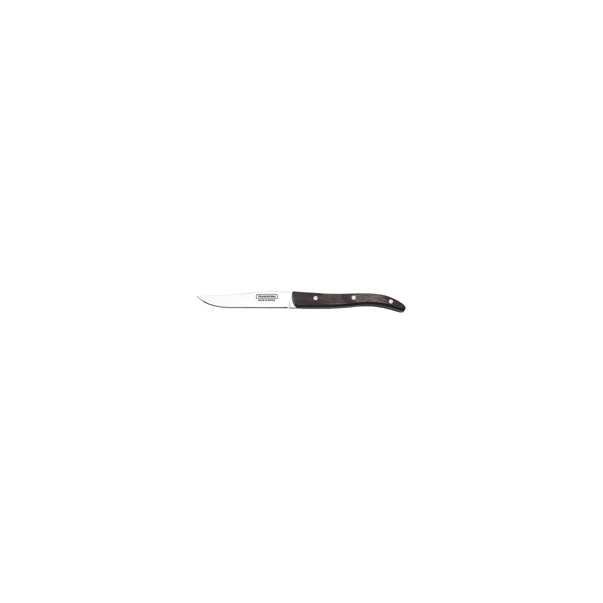 Churrasco Steak Knife Micro Serrated Narrow Blade with Polywood Handle Brown 102mm
