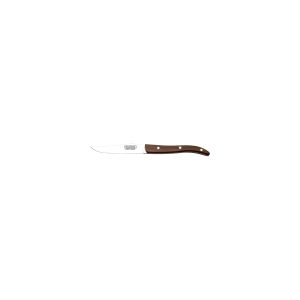 Churrasco Steak Knife Straight Narrow Smooth Edge Blade with Polywood Handle Brown 102mm
