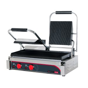 Panini Press Double Ribbed Top Flat Bottom