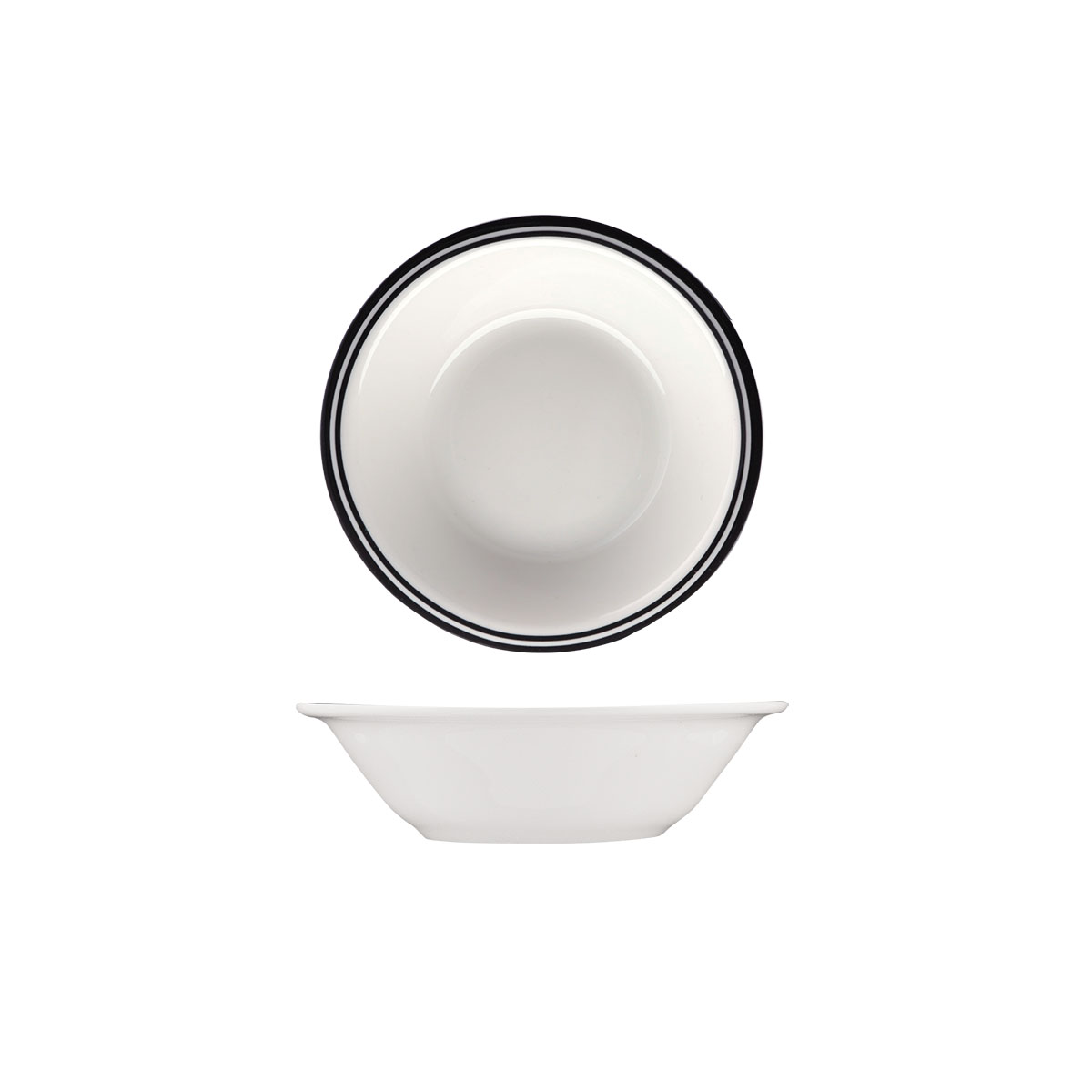 Australian Fine China Flinders Healthcare Cru Black Line Oatmeal Bowl