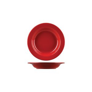 Australian Fine China Flinders Healthcare Red Round Soup Bowl - Wide Rim
